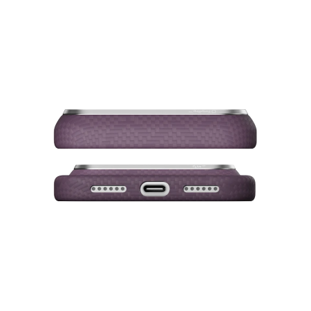 Husa Pitaka iPhone 18 Pro/ 17 Pro, Edge Case, PTK Weaving, PitaTap™, MagSafe, Ultra Slim, Charoite Purple [11]
