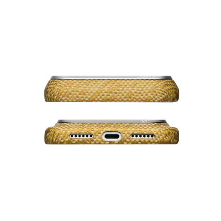 Husa Pitaka iPhone 18 Pro Max/ 17 Pro Max, Edge Case, Wind Over Wheat, PitaTap™, MagSafe, Ultra Slim, 01* Golden Drift [5]