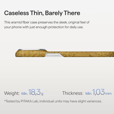 Husa Pitaka iPhone 18 Pro Max/ 17 Pro Max, Edge Case, Wind Over Wheat, PitaTap™, MagSafe, Ultra Slim, 01* Golden Drift [9]