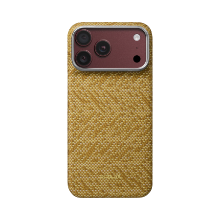 Husa Pitaka iPhone 18 Pro/ 17 Pro, Edge Case, Wind Over Wheat, PitaTap™, MagSafe, Ultra Slim, 01* Golden Drift [1]