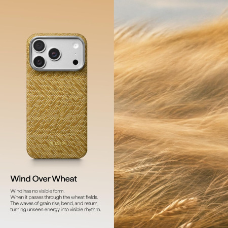 Husa Pitaka iPhone 18 Pro Max/ 17 Pro Max, Edge Case, Wind Over Wheat, PitaTap™, MagSafe, Ultra Slim, 01* Golden Drift [11]