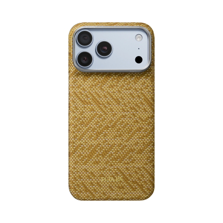 Husa Pitaka iPhone 18 Pro Max/ 17 Pro Max, Edge Case, Wind Over Wheat, PitaTap™, MagSafe, Ultra Slim, 01* Golden Drift [4]