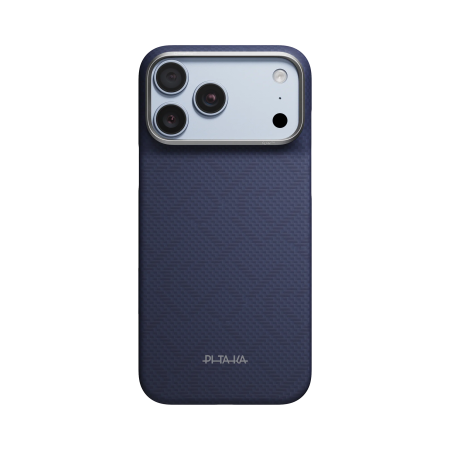 Husa Pitaka iPhone 18 Pro/ 17 Pro, Edge Case, PTK Weaving, PitaTap™, MagSafe, Ultra Slim, Sapphire Blue [4]