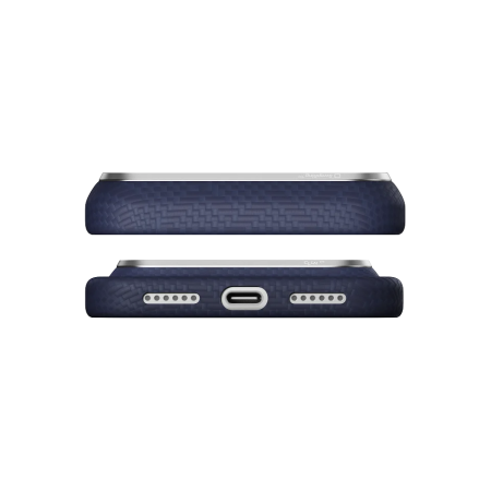 Husa Pitaka iPhone 18 Pro/ 17 Pro, Edge Case, PTK Weaving, PitaTap™, MagSafe, Ultra Slim, Sapphire Blue [11]