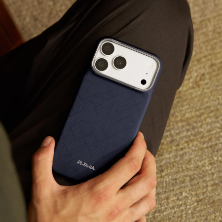 Husa Pitaka iPhone 18 Pro/ 17 Pro, Edge Case, PTK Weaving, PitaTap™, MagSafe, Ultra Slim, Sapphire Blue [14]