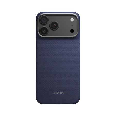 Husa Pitaka iPhone 18 Pro/ 17 Pro, Edge Case, PTK Weaving, PitaTap™, MagSafe, Ultra Slim, Sapphire Blue [2]