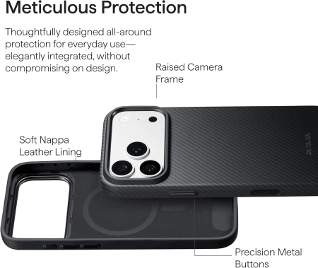 Husa Pitaka iPhone 18 Pro/ 17 Pro, Summa, UltraGuard, MagSafe, Protectie antisoc, Summa, Negru/ Gri [14]