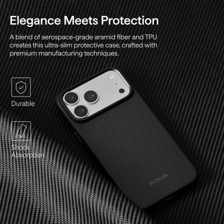 Husa Pitaka iPhone 18 Pro/ 17 Pro, Summa, UltraGuard, MagSafe, Protectie antisoc, Summa, Negru/ Gri [18]