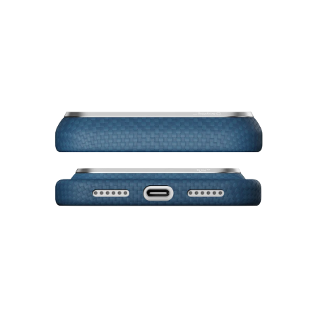Husa Pitaka iPhone 18 Pro, Edge Case, Argyle, PitaTap™, MagSafe, Ultra Slim, Abyss Blue [3]