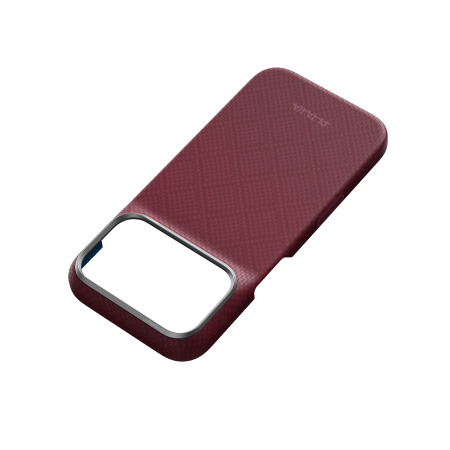 Husa Pitaka iPhone 18 Pro Max, Edge Case, Argyle, PitaTap™, MagSafe, Ultra Slim, Burgundy [5]