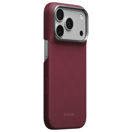 iPhone 18 - Husa Pitaka iPhone 18 Pro Max, Edge Case, Argyle, PitaTap™, MagSafe, Ultra Slim, Burgundy