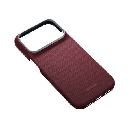 Husa Pitaka iPhone 18 Pro Max, Edge Case, Argyle, PitaTap™, MagSafe, Ultra Slim, Burgundy [7]