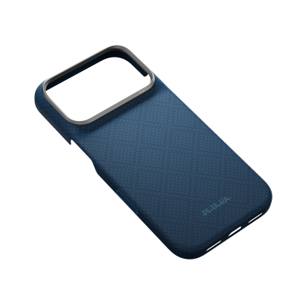 Husa Pitaka iPhone 18 Pro, Edge Case, Argyle, PitaTap™, MagSafe, Ultra Slim, Abyss Blue [6]