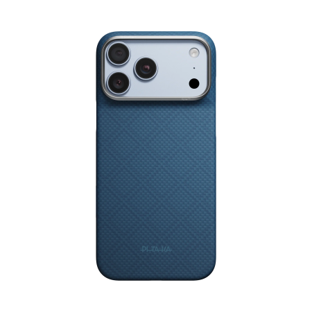 Husa Pitaka iPhone 18 Pro Max/ 17 Pro Max, Edge Case, Argyle, PitaTap™, MagSafe, Ultra Slim, Abyss Blue [4]