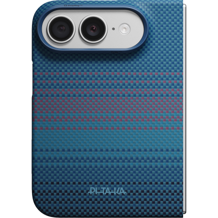 Husa Pitaka iPhone Duo, Edge Case, Moonrise, PitaTap™, MagSafe, Ultra Slim, 01* Midnight [5]