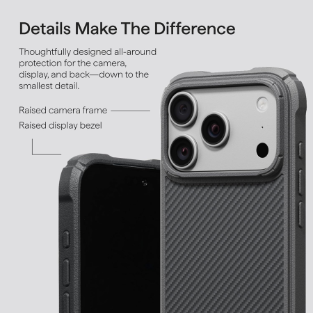 Husa Pitaka iPhone 18 Pro Max, Cairn, ProGuard, Classic, MagSafe, Protectie antisoc, Negru/Gri [9]