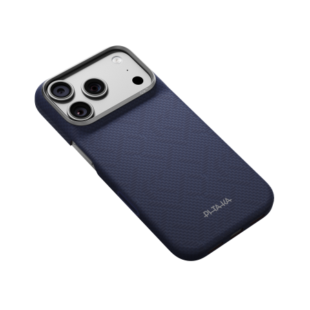 Husa Pitaka iPhone 18 Pro Max, Edge Case, PTK Weaving, PitaTap™, MagSafe, Ultra Slim, Sapphire Blue [6]