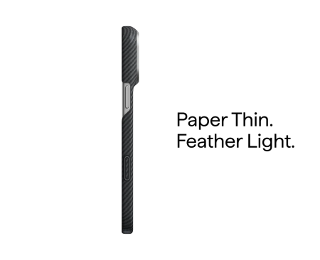 Husa Pitaka iPhone 18 Pro Max, Edge Case, Classic, PitaTap™, MagSafe, Ultra Slim, Negru/Gri [11]