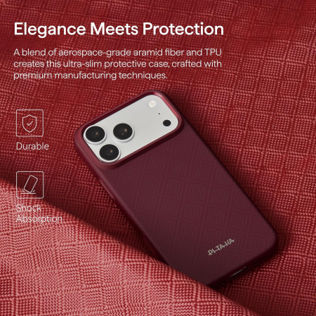 Husa Pitaka iPhone 18 Pro Max, UltraGuard, Argyle, MagSafe, Protectie antisoc, Summa, Burgundy [5]