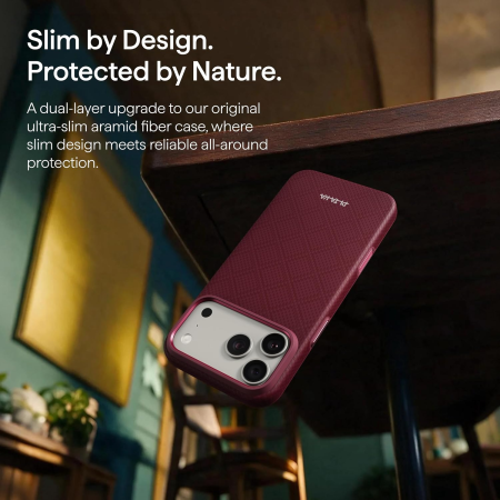 Husa Pitaka iPhone 18 Pro Max, UltraGuard, Argyle, MagSafe, Protectie antisoc, Summa, Burgundy [6]