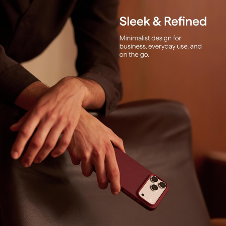 Husa Pitaka iPhone 18 Pro Max, UltraGuard, Argyle, MagSafe, Protectie antisoc, Summa, Burgundy [17]