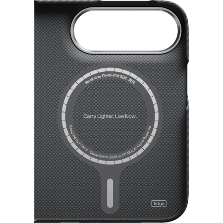 Husa Pitaka iPhone Duo, Edge Case, Classic, PitaTap™, MagSafe, Ultra Slim, Negru/Gri [10]