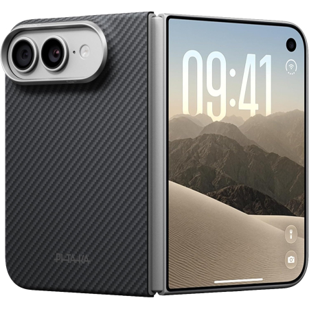 Husa Pitaka iPhone Duo, Edge Case, Classic, PitaTap™, MagSafe, Ultra Slim, Negru/Gri [1]