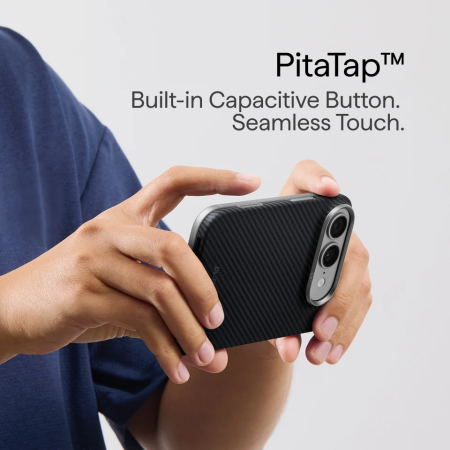 Husa Pitaka iPhone Duo, Edge Case, Classic, PitaTap™, MagSafe, Ultra Slim, Negru/Gri [13]