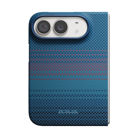 Husa Pitaka iPhone Duo, Edge Case, Moonrise, PitaTap™, MagSafe, Ultra Slim, 01* Midnight [1]