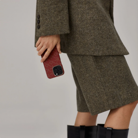 [Outlet] Husa PITAKA MagEZ Case 5 Monogram din Fibra de Aramida 600D, pentru iPhone 16 Pro, Auriu/Verde, Ultra Slim, Compatibila MagSafe [9]