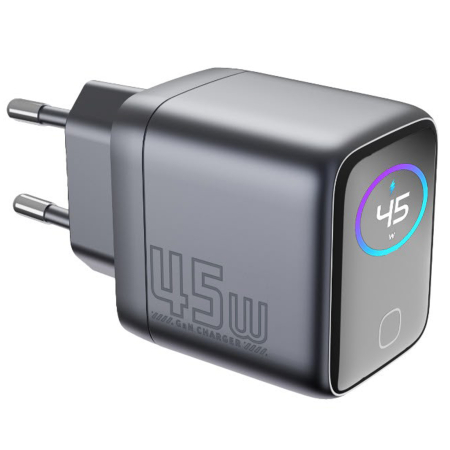 Incarcator 45W Turbo Fast Charge GaN cu Afisaj Digital TFT DaDen, 1x USB Type-C, Incarcare Rapida Power Delivery PD 3.2 AVS, Monitorizare Putere si Temperatura, Protectie Inteligenta, Gri [13]