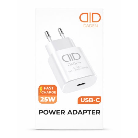 Incarcator 25W Fast Charge, Daden, USB Type-C, Incarcare Rapida, Power Delivery, Protectie inteligenta, Alb [6]
