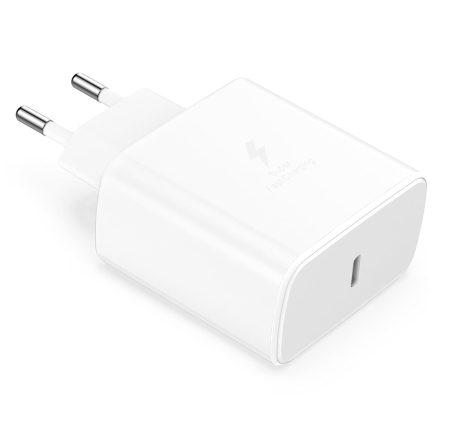 Samsung - Incarcator 45W Turbo Fast Charge, Daden, USB Type-C, Incarcare Rapida, Power Delivery, Protectie inteligenta, Alb