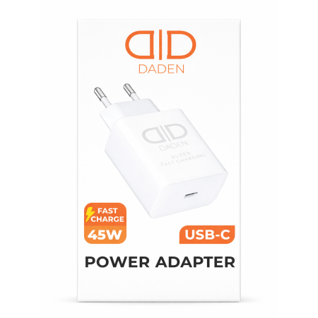 Incarcator 45W Turbo Fast Charge, Daden, USB Type-C, Incarcare Rapida, Power Delivery, Protectie inteligenta, Alb [7]