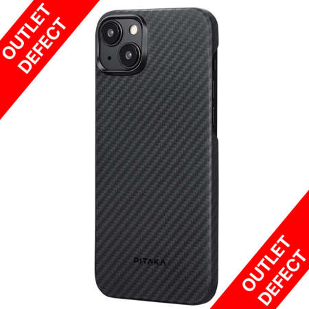 Outlet - [Outlet] Husa MagEZ 4 Pitaka, Aramida iPhone 15 Plus, 1500D Negru/Gri MagSafe