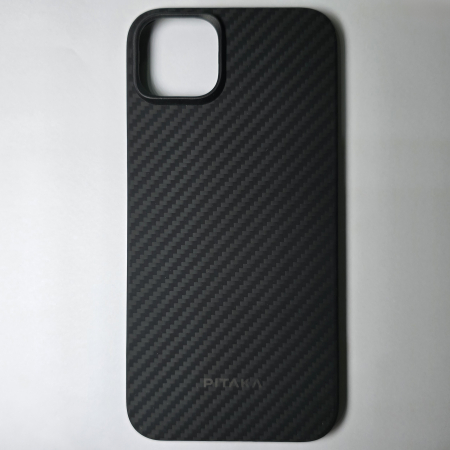 [OUTLET] Husa MagEZ 4 Pitaka, Aramida iPhone 15 Plus, 1500D Negru/Gri MagSafe [1]