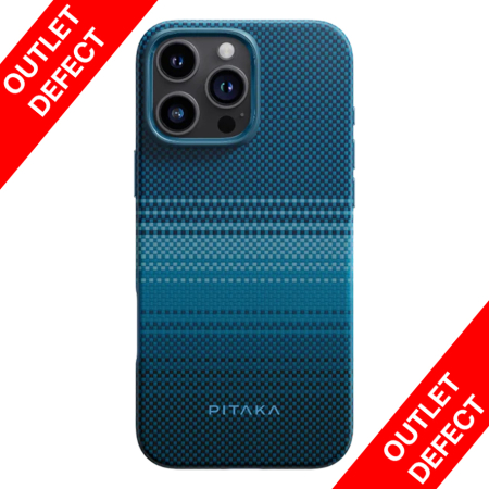 Outlet - [Outlet] Husa MagEZ Pro 4 Pitaka Moonrise 600D, Aramida iPhone 16 Pro, Military-Grade, Albastru