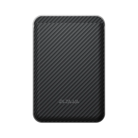 Portofel PITAKA Carry MagMod Stand Wallet, MagSafe, Stand Reglabil 0-120°, Fibra de Aramida, Negru/Gri (Twill) [1]