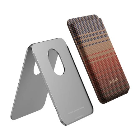 Portofel PITAKA Carry MagMod Stand Wallet, MagSafe, Stand Reglabil 0-120°, Fibra de Aramida, Sunset [3]