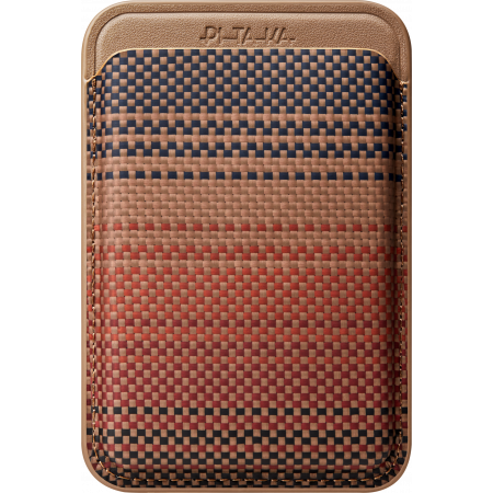 Apple Watch/Airpods/Card Sleeve - Portofel Pitaka cu MagSafe, MagEZ Woven Sunset din fibra de aramida