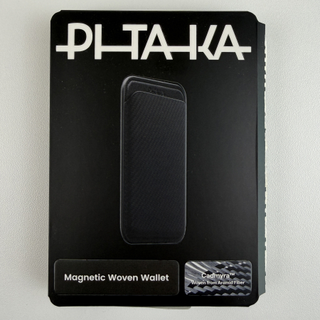 [Outlet] Portofel Pitaka cu MagSafe, MagEZ Woven Negru/Gri din fibra de aramida [2]