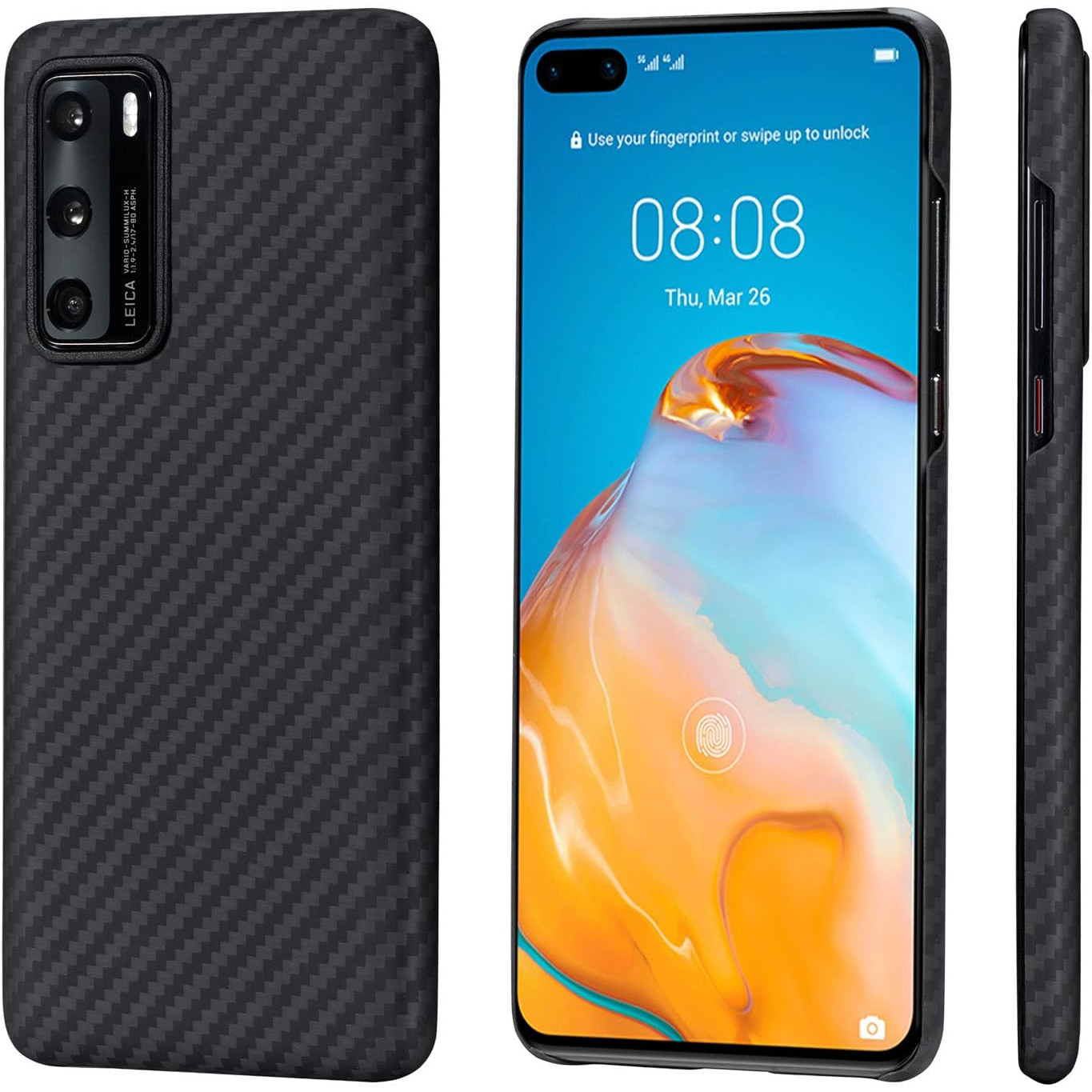 Husa Pitaka Huawei P40 MagEZ, Aramida, Negru Gri