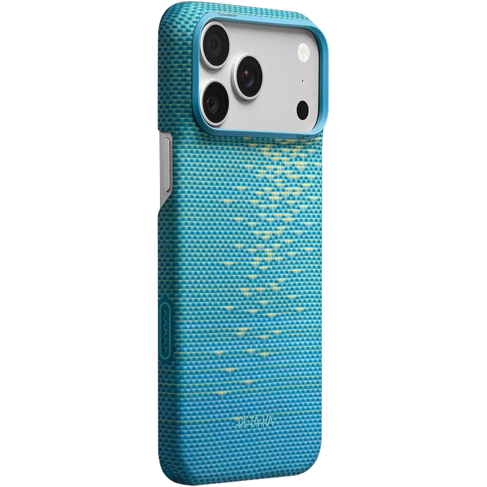 Husa Pitaka iPhone 18 Pro 17 Pro, Edge Case,Glints of Gold, PitaTap , MagSafe, Ultra Slim, Lucid Blue