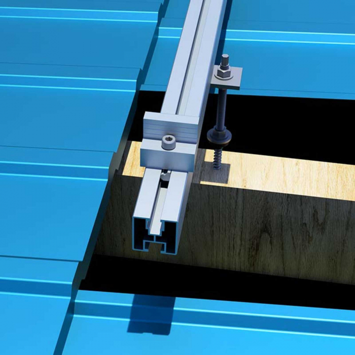 KIT Structura de montaj pentru 2 panouri solare fotovoltaice acoperis metalic [7]