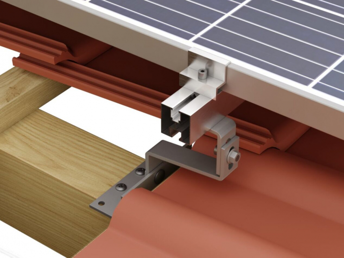 KIT Structura de montaj pentru 2 panouri solare fotovoltaice acoperis tigla [10]