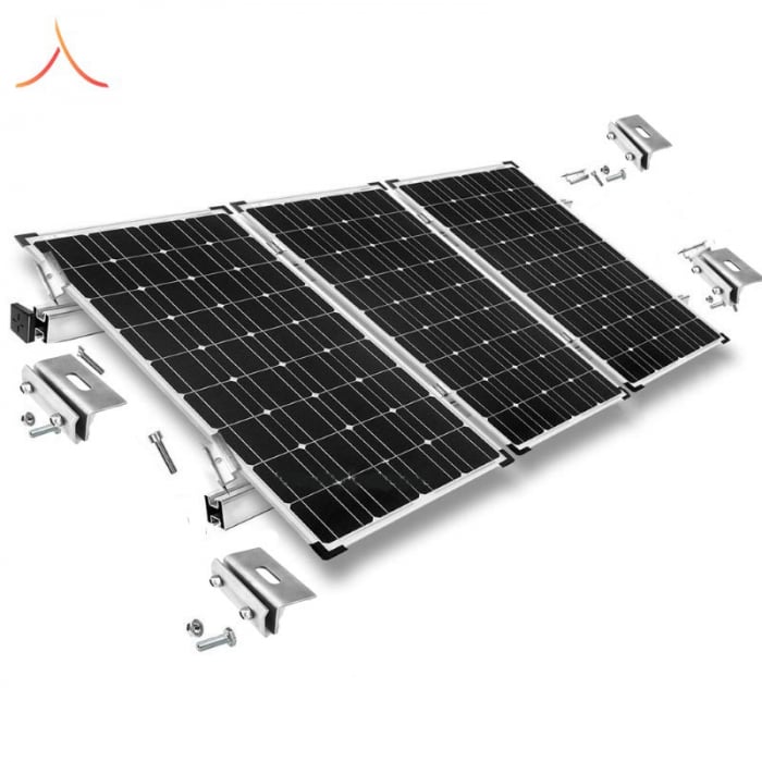 KIT Structura de montaj pentru 3 panouri solare fotovoltaice acoperis tabla faltuita [1]