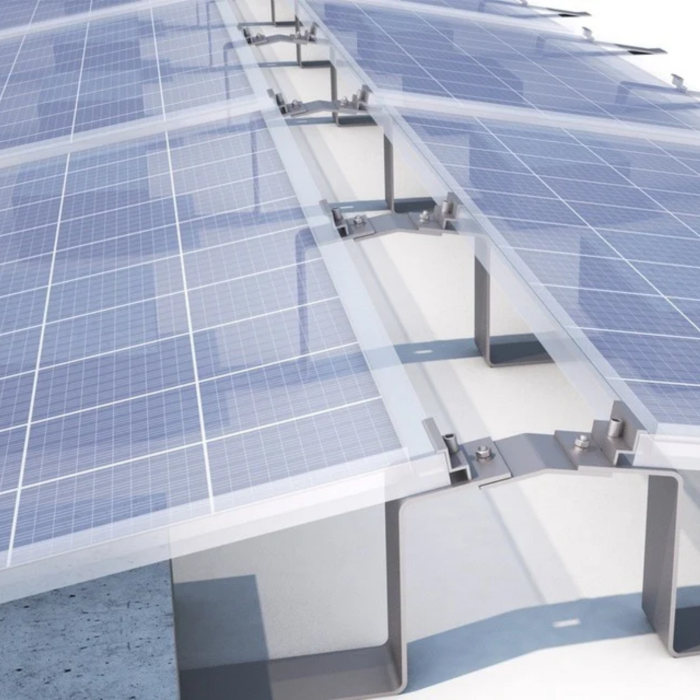 KIT structura pentru montajul de 6 panouri solar fotovoltaic pe acoperis cu panta mica, terasa [9]