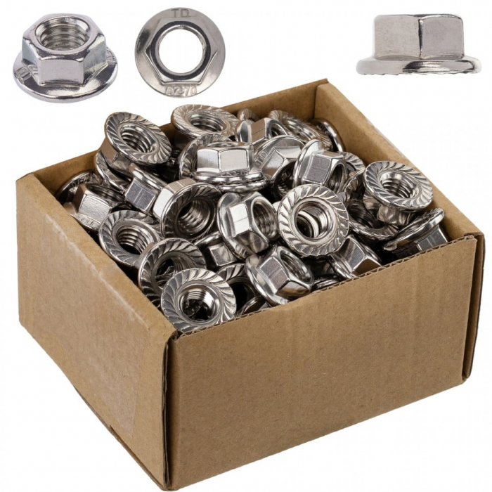 Piuliță hexagonală cu flansă fixare clema panou solar INOX M10 [4]