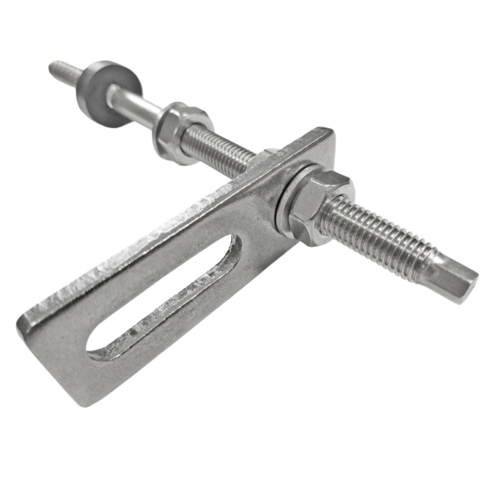 Set Șurub Ancoră (Hanger Bolt) M10x250 cu Placă Adaptoare 80x30x5 mm pentru Panouri Fotovoltaice [2]