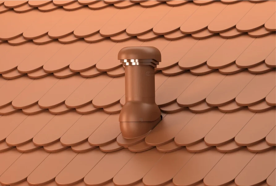 țiglă ceramică - Coș Aerisire Tigla Ceramica Solzi WiroVent® Pro Ø150 mm